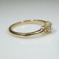 Rose Cut Diamond Crescent Moon Ring