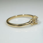 Rose Cut Diamond Crescent Moon Ring