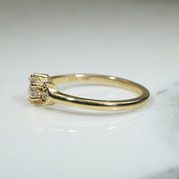 Rose Cut Diamond Crescent Moon Ring