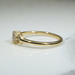Rose Cut Diamond Crescent Moon Ring