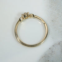 Rose Cut Diamond Crescent Moon Ring