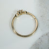 Rose Cut Diamond Crescent Moon Ring