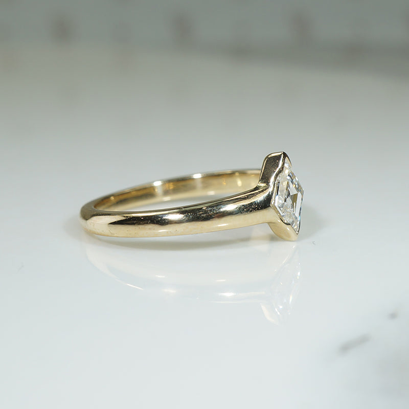 Incredible Kite Cut Diamond & Gold Ring by 720