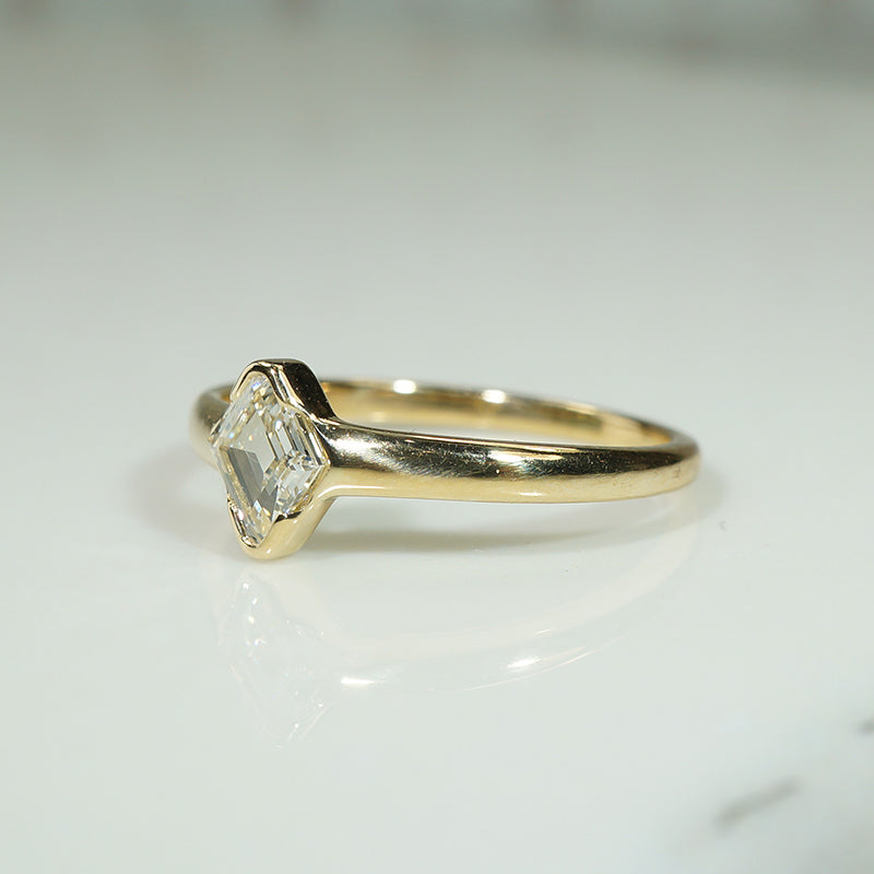 Fancy Kite Cut Diamond in Gold Solitaire Ring by 720