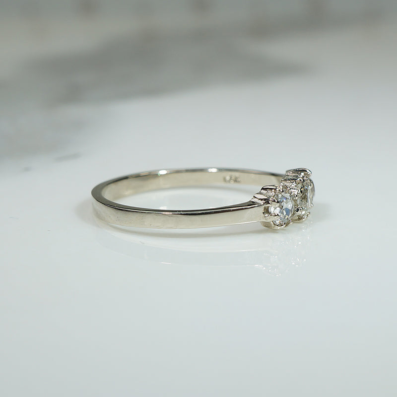 Darling Old Euro Cut Diamond Trilogy Ring by 720