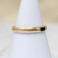 French Cut Sapphire in Curvy Gold Band by 720