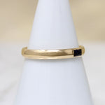 French Cut Sapphire in Curvy Gold Band by 720