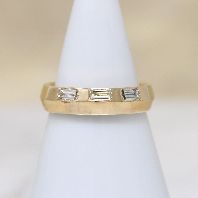Three Baguette Diamonds in Knife Edge Band by 720