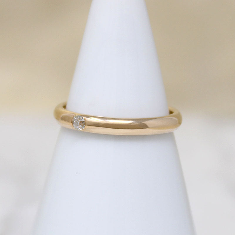 Antique Diamond c. 1820 in Slim Gold Band by 720