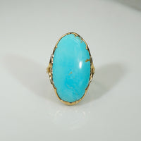Graceful Turquoise in Handcrafted Gold Ring by 720