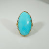 Graceful Turquoise in Handcrafted Gold Ring by 720