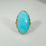 Graceful Turquoise in Handcrafted Gold Ring by 720