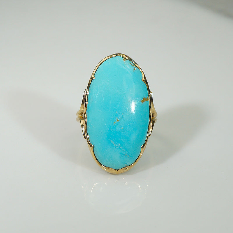 Graceful Turquoise in Handcrafted Gold Ring by 720