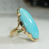 Graceful Turquoise in Handcrafted Gold Ring by 720