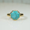 Beautiful Blue Turquoise in Waved Bezel Ring by 720