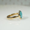 Beautiful Blue Turquoise in Waved Bezel Ring by 720