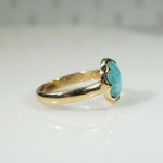 Beautiful Blue Turquoise in Waved Bezel Ring by 720