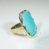 Kintsugi Inspired Turquoise and Gold Ring