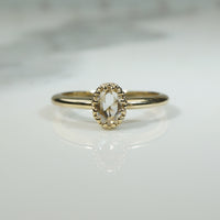 Oval Rose Cut Diamond in Engraved Bezel Ring by 720