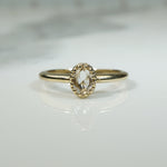 Oval Rose Cut Diamond in Engraved Bezel Ring by 720