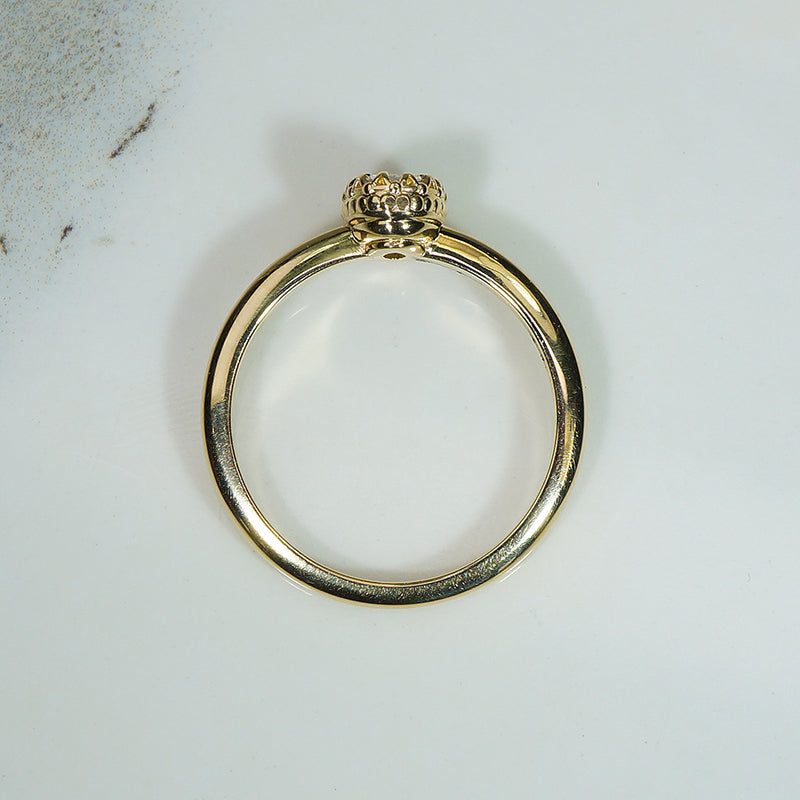 Oval Rose Cut Diamond in Engraved Bezel Ring by 720