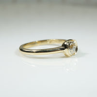 Golden Old Euro Cut Diamond in Split Bezel Ring by 720