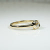 Golden Old Euro Cut Diamond in Split Bezel Ring by 720