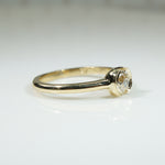 Golden Old Euro Cut Diamond in Split Bezel Ring by 720
