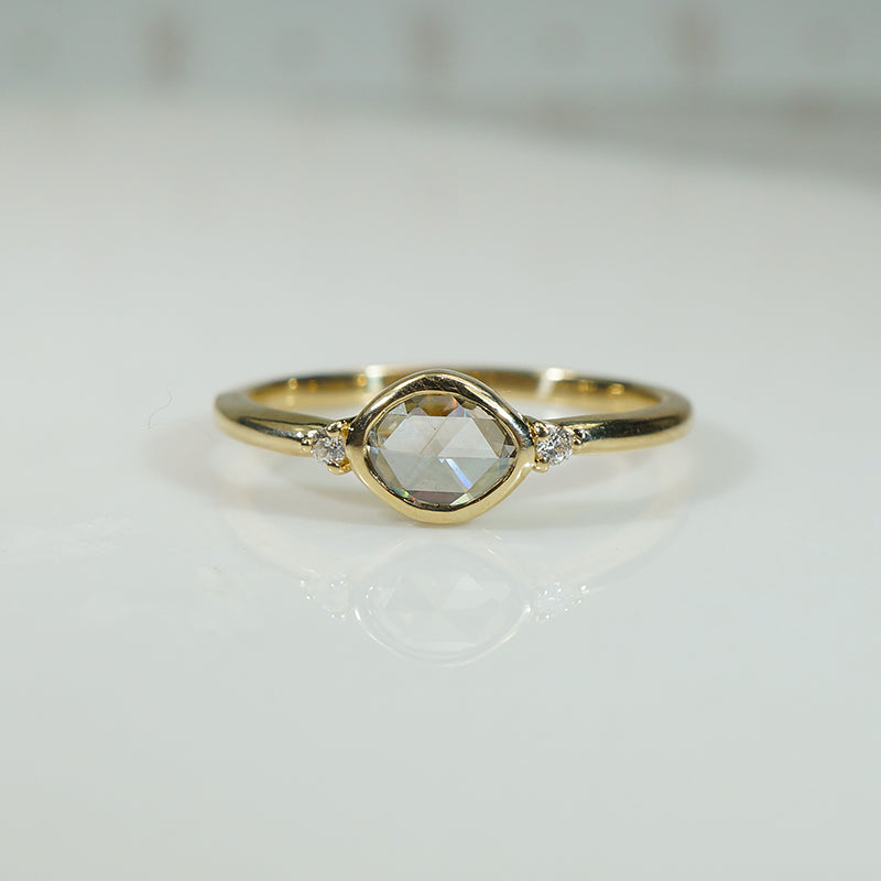Rose Cut Diamond Ring with Tiny Accents by 720