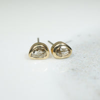 Rose Cut Diamonds in Gold Bezel Studs by 720