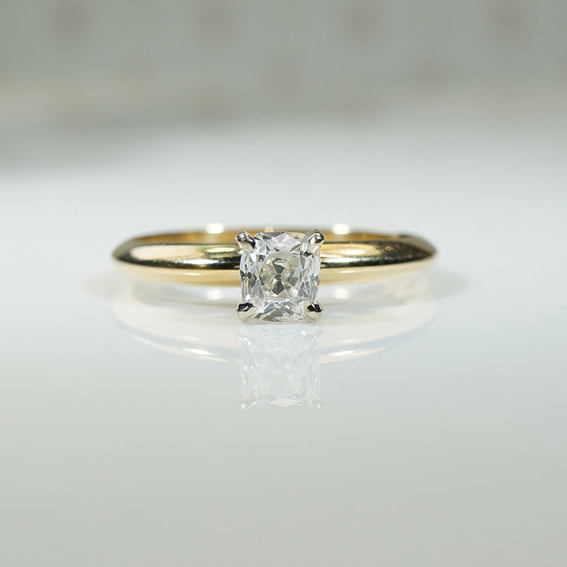 Old Mine Cushion Cut Diamond in Classic Solitaire Engagement Ring by 720
