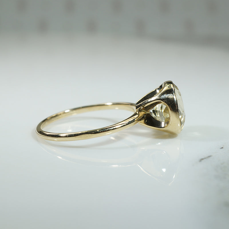 Bold Yellow Beryl in Modernist Ring by 720