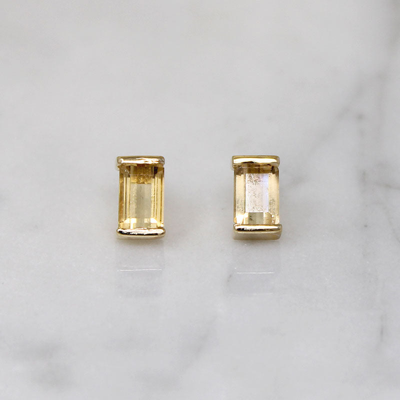 Emerald Cut Imperial Topaz Stud Earrings by 720