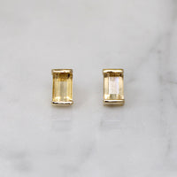 Emerald Cut Imperial Topaz Stud Earrings by 720