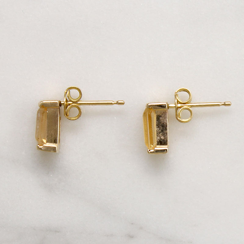 Emerald Cut Imperial Topaz Stud Earrings by 720