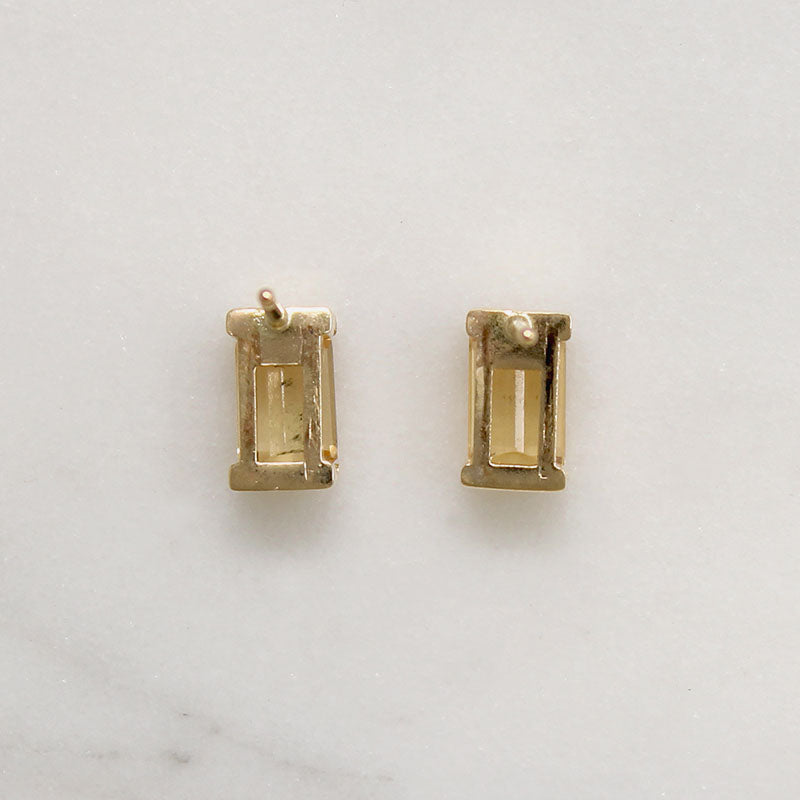 Emerald Cut Imperial Topaz Stud Earrings by 720