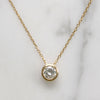 Classic .48ct Diamond Solitaire Gold Bezel Necklace