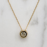 Classic .48ct Diamond Solitaire Gold Bezel Necklace