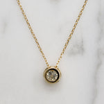 Classic .48ct Diamond Solitaire Gold Bezel Necklace