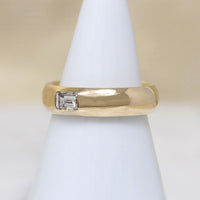 Retro Baguette Diamond in Glossy Gold Band by 720
