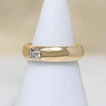 Retro Baguette Diamond in Glossy Gold Band by 720