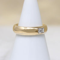 Retro Baguette Diamond in Glossy Gold Band by 720