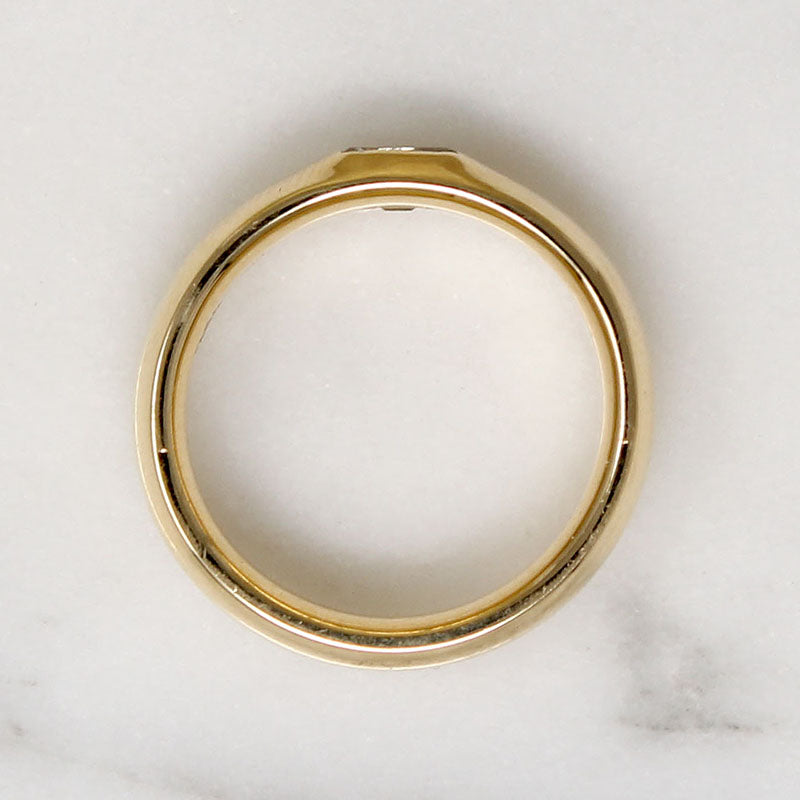 Retro Baguette Diamond in Glossy Gold Band by 720