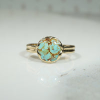 Cool Mint Chip Turquoise in Curvaceous Gold Ring by 720