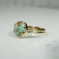Cool Mint Chip Turquoise in Curvaceous Gold Ring by 720