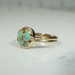 Cool Mint Chip Turquoise in Curvaceous Gold Ring by 720