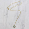 Dainty Pale Green Turquoise & Gold Necklace by 720