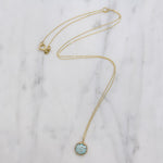Dainty Pale Green Turquoise & Gold Necklace by 720