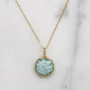 Dainty Pale Green Turquoise & Gold Necklace by 720