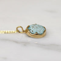 Dainty Pale Green Turquoise & Gold Necklace by 720